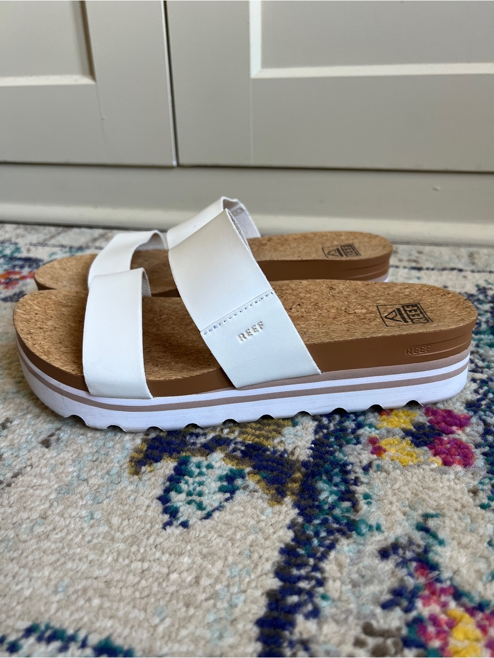 Reef Cushion Vista Hi cloud white Women's Arch Support Sandals size 9 - Picture 6 of 9